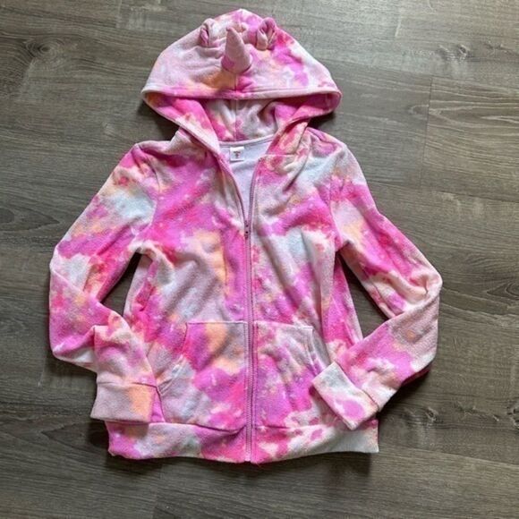 FabKids Terry Cloth Unicorn Zip Up Hoody NWOT Size XL 14/16 - Picture 1 of 2